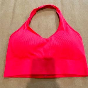 NVGTN Limitless Ribber Seamless Halter Bra in Candy Apple